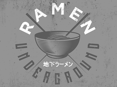 Ramen Underground japanese line logo noodles ramen restaurant signage underground