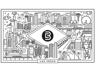 Las Vegas illustration line line art vegas