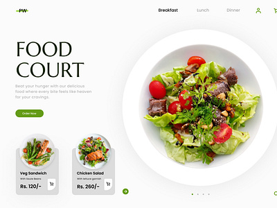 A yummy looking website design for a food business