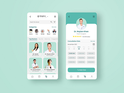 Application UI for Online Doctor Consultation