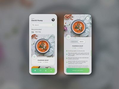 App UI designed for exquisite food recipes. application appui branding design mobileapplication ui ux
