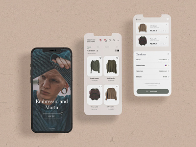 Mobile UI for e-commerce site appinterface appui branding clothing design designagency ecommerce graphic design mobileui retail ui uidesign uiux userinterface