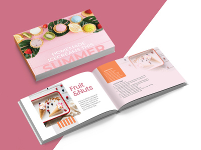 Summer-themed recipe book design book booklet brand collateral brand design branding branding agency branding design design graphic design icecream pitchworx recipe summer