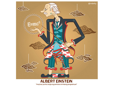 Albert Einstein Wayang design einstein illustration vector wayang
