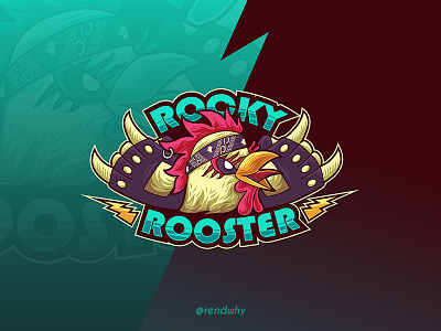 Rocky Rooster esport illustration logo logomascot vector