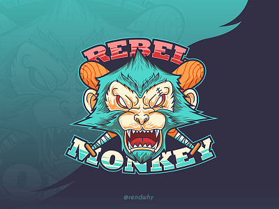 Rebel Monkey esport illustration logo logomascot vector