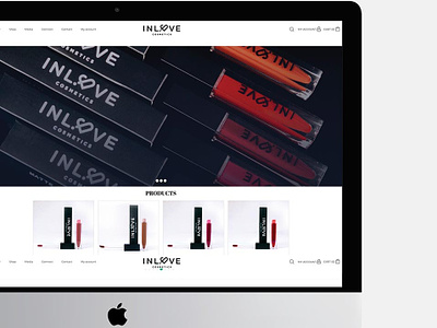 INLOVE cosmetics branding design email campaign photography typography ui design web design