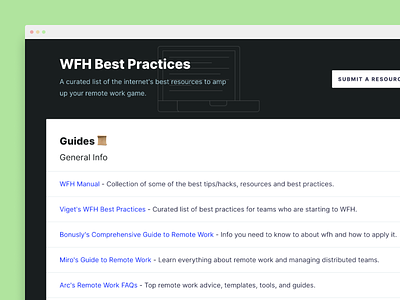 WFH Best Practices landing page remote remote work resources wfh