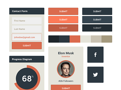 Flat UI Kit - Free Download download flat freebie ui ui kit