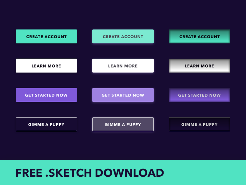 Free Download Sketch Buttons Pack By Mark Peck On Dribbble