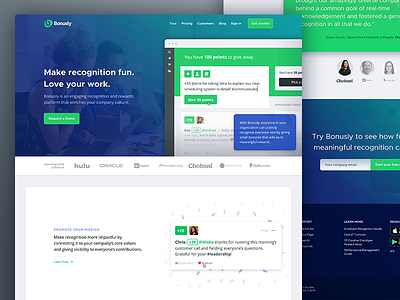 Bonus.ly Redesign bonusly landing landing page layout redesign visual