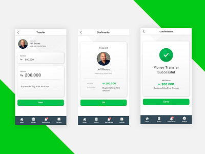 Line Pay Redesign (Money transfer flow) app financial app money transfer ui ux