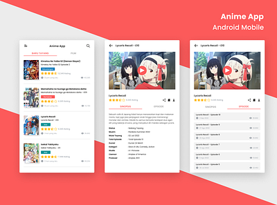 Anime App Mobile animation graphic design ui