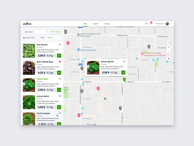 Greens app design greens map ui ux web