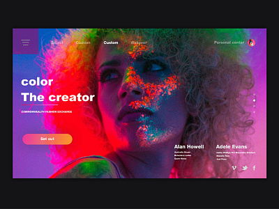 The creator carnival color design discover fashion register share style theme ui web webpage