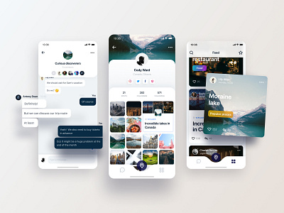 Social Network app for Travelers concept design interface mobile app travel ui ux