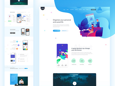 AndLand - App Landing One page PSD Template andit android app animation app app landing onepage branding business clean design corporate delivery delivery app high quality psd files typography