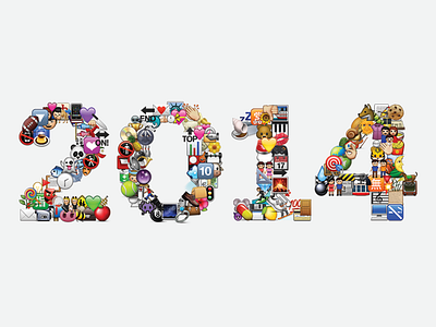 The Year in Emoji 2014 :heart: collage emoji illustration