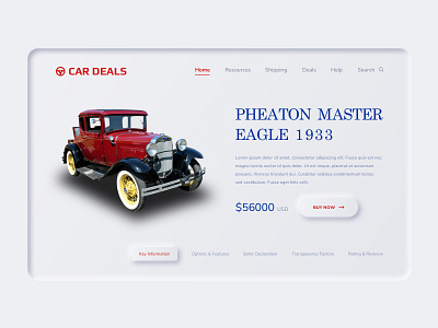 Ecommerce Landing page design animation app best car dribbble illustration parthipanmds red sell ui ux vintage web design