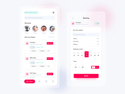 Application for Salon Services android animation app best design best ui design dribbble hello dribble illustration mobile red salon app top design ui ux