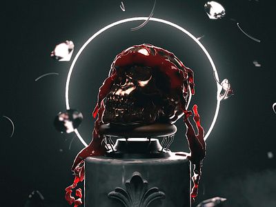 LOST EMPERIOR 3d art artwork c4d cinema4d colors daily design digitalart illustration red shift redshift render skull art surreal