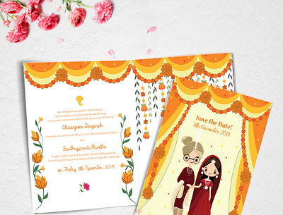 Wedding Invitation Design characterdesign design design art graphicdesign illustration illustrations indian wedding invitation typography wedding invitation wedding invite wedding invites
