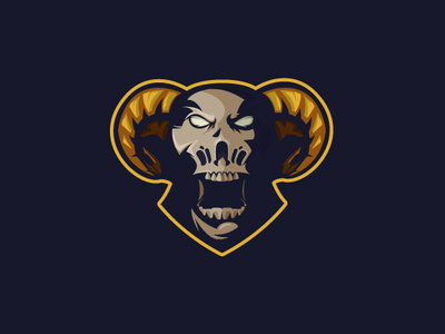 Skull Logo horned monster logo sports logo illustration mascot logo esport logo logo for sale logo skull
