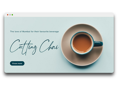 Cutting Chai - Minimal UI Shot chai design flat illustration minimal minimal concept ui ux website concept website idea