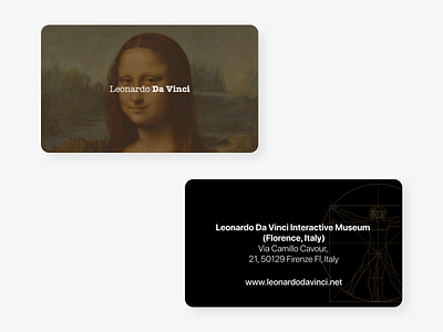 Leonardo Da Vinci's Business Card art artwork branding business card business card design business cards businesscard design flat illustration illustrator leonardo da vinci minimal painter painting ui ui design ui design challenge vector web