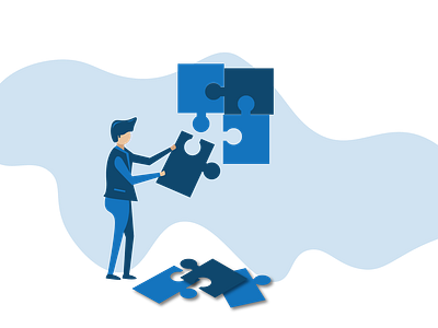 Putting the pieces together Illustration design flat illustration illustrator minimal ux web website