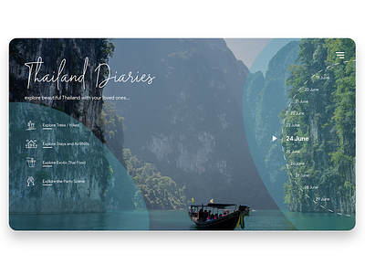 Thailand Diaries UI Shot design dribbble home page minimal tourism ui user interface user interface design