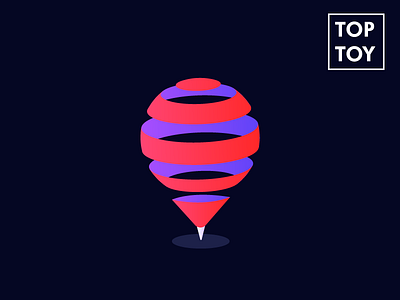 Top Toy 3d design gredient icon illustration logo