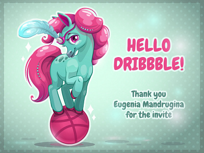 Hello Dribbble circus debut first shot hello dribbble horse vector