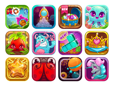 App icons app app store application cartoon game logo
