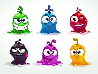 Funny Jelly cartoon characters jelly vector