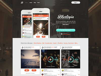 Blurtopia Homepage app blurtopia feedback homepage landing results splash web