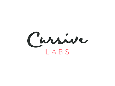 Cursive Labs brand cursive custom lab logo script