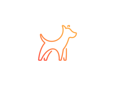 Finley dog gradient icon line logo