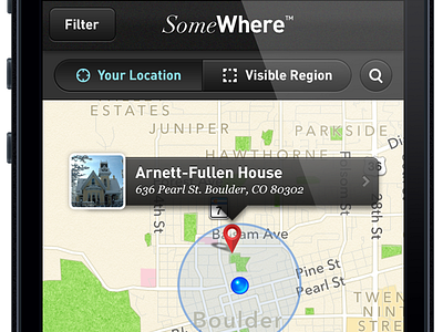 Map Controls app ios iphone location map pin search toggle