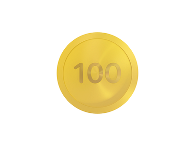 Coin 100 3d blender coin icon