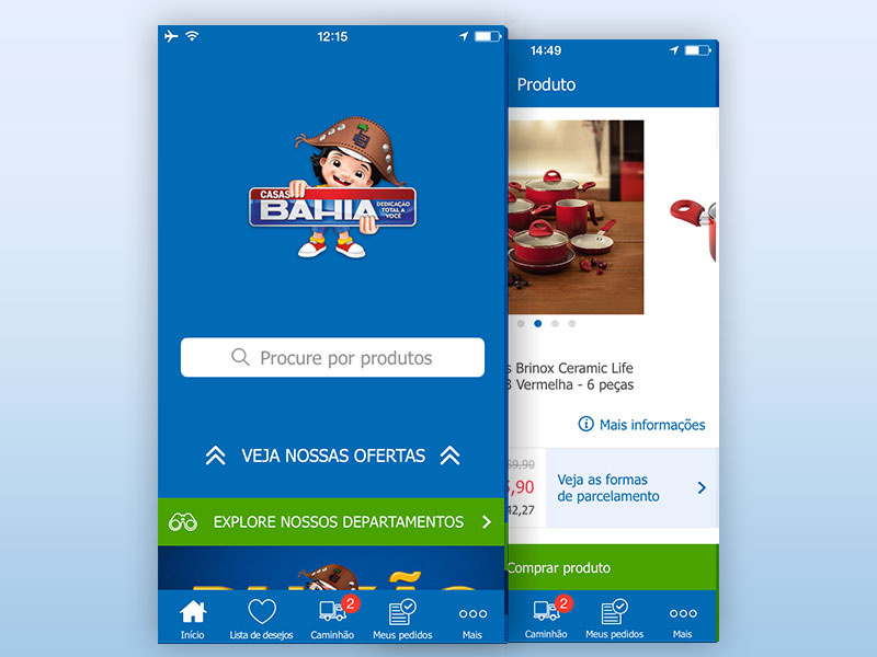 Casas Bahia android windows ios ecommerce app mobile