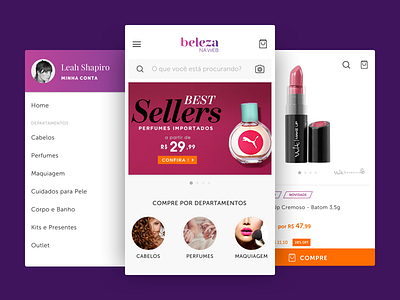 Beleza Na Web android android app beauty cosmetics mobile ui