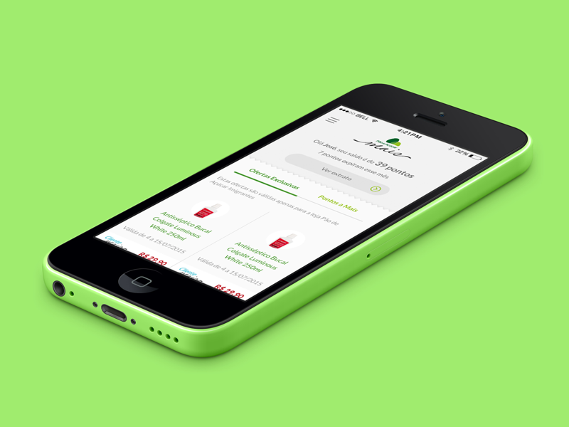 Pão de Açucar - Cliente Mais iOS app retailer reward ui mobile app ios