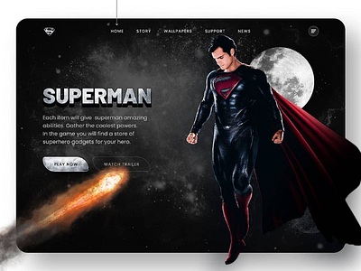 Superman landing page css html5 landing page superman website ui uidesign ux uxdeisgn web design website