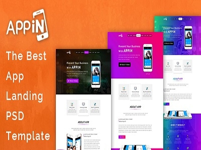 Appin - App Landing Page PSD android app psd app landing page app one page landing page psd one page onepage psd template