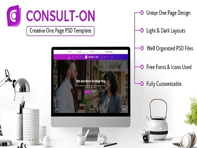 CONSULTON | One Page Business Consulting PSD Template