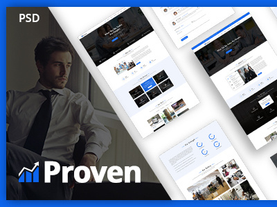 Proven Finance, Corporate, Business PSD Template blue business corporate design illustration psd psd template ui ux webdesign