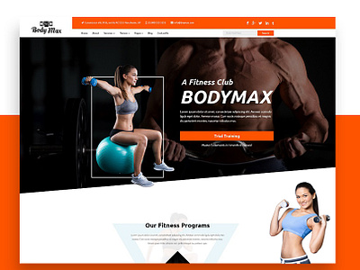 Gym Landing Page Design animation fitness fitness center gym gym flyer gym website landing design landing page one page web design website