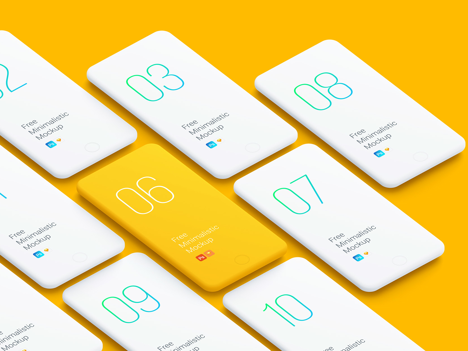 Download Free Minimalistic Phone Mockups by dazzler software on Dribbble