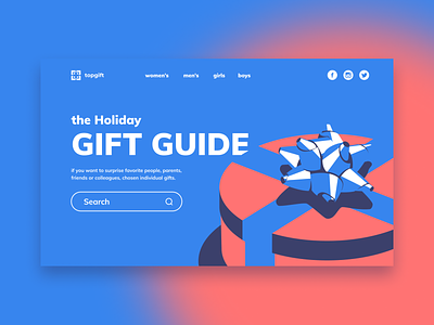 Gift Guide app branding clean english figma flat gift box holiday initial landing page marvel minimalism scetch search store ui ui ux ux web website